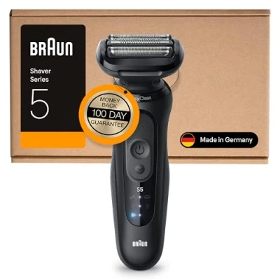 Image of Braun Series 5 Electric Shaver, Up to 50 min, Cordless, Wet &amp; Dry Razor for Men, 100% Waterproof, 52 N1000SI, Black
