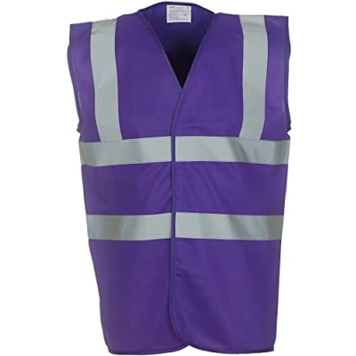 Image of Yoko Hi Vis 2 Band And Braces Waistcoat (hvw100) L Purple
