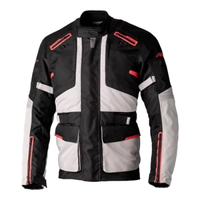 Image of RST Endurance CE Mens Waterproof Textile Touring Motorcycle Jacket (as8, numeric, numeric_42, regular, Black, Silver, Red, 42)