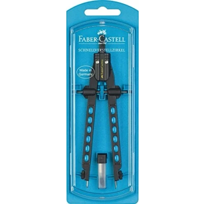 Image of Faber Castell 174335 quick adjustment compass, Factory Neon blue