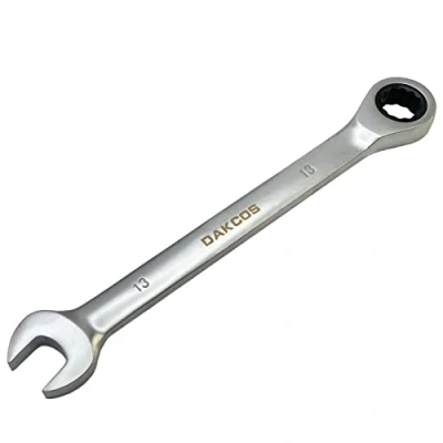 Image of DAKCOS Fixed Head Ratchet Spanner 13mm Ratcheting Combination Wrench Chrome Vanadium Steel