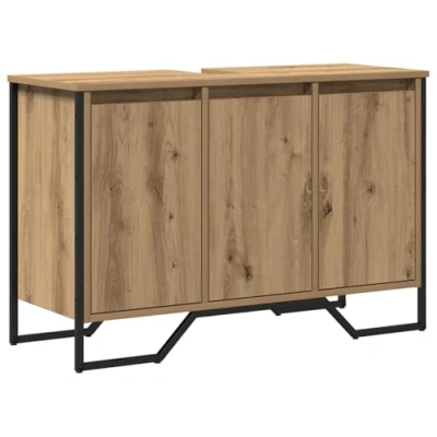 Image of vidaXL Bathroom Sink Cabinet Artisan Oak 91x35x60 cm Engineered Wood
