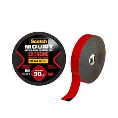 Image of Scotch Mount Extreme Double Sided Mounting Tape Mega Roll 414H Long DC, 1 in x 400