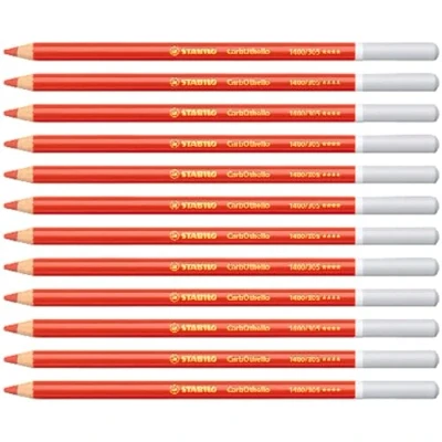 Image of Chalk Pastel Pencil STABILO CarbOthello Pack of 12 Vermilion Red Tone