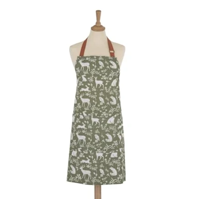 Image of Ulster Weavers Forest Friends Sage Green &amp; Terracotta Cotton Apron