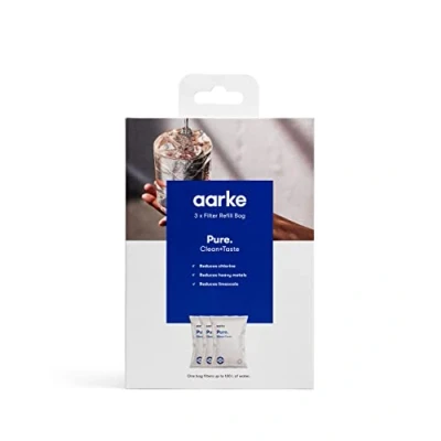 Image of Aarke 3 Pack Pure Filter Refill Bags Reducing Chlorine, Heavy Metals and Limescale Filters up to 3x120 Liters/32 Gallons of Water