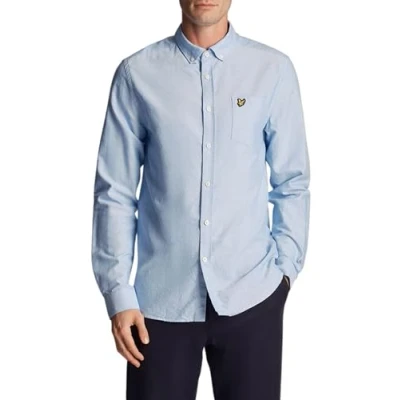 Image of Lyle &amp; Scott Regular FIT Light Weight Oxford Shirt, Men&#039;s, Size: Small, Riviera