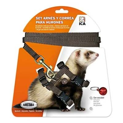 Image of ICA DA973 Ferret Harness and Leash Set, Black