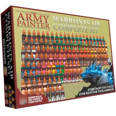 Image of The Army Painter, Warpaints Air Complete Set, 126 x 18ml Pre thinned Acrylic Airbrush Paints, Including 18 Metallics &amp; 6 Fluo Brush Paint Kit for models and miniature painting