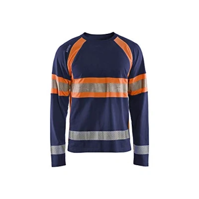 Image of BLÅKLÄDER Hi Vis t Shirt Long Sleeves Men XXXL Navy Blue/Orange