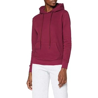 Image of Fruit of the Loom Men&#039;s Pull over Classic Hooded Sweat, Burgundy, S UK