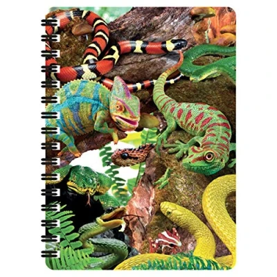 Image of 3D LiveLife Jotter Curious Creatures from Deluxebase. Lenticular Forest A6 Spiral Notebook with Plain Recycled Paper Pages. Artwork Licensed Renowned Artist David Penfound
