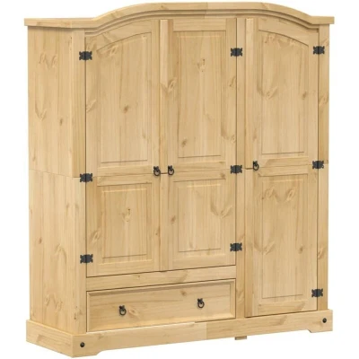 Image of vidaXL Wardrobe Corona 151.5x52x170 cm Solid Wood Pine