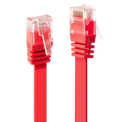 Image of Lindy 47511 Flat Cat6 Unshielded Cable 1 m Red