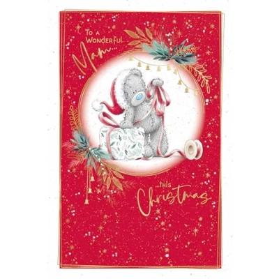 Image of Me To You Tatty Teddy Christmas Card A Wonderful Mam 6x9ins Official Collection