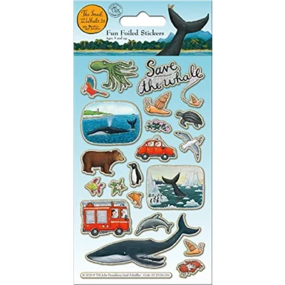 Image of Paper Projects Snail on The Whale Sparkly Reusable Stickers Official Licensed Product Non Porous Surfaces, Blue, 19.5cm x 9.5cm