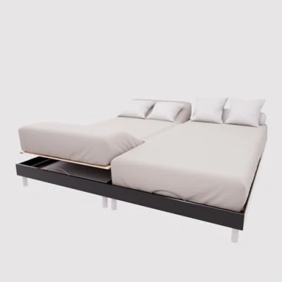 Image of Soleil d&#039;ocre, TPR Fitted Sheet 57 Thread Count Cotton 2 x 70 190 cm Plain Linen