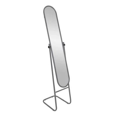 Image of Silver 153cm x 30cm Round Full Length Mirror By Harbour Housewares