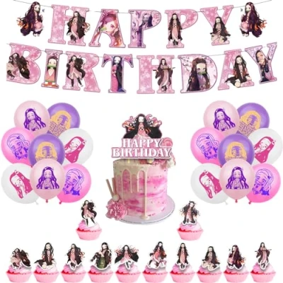 Image of Birthday Decoration Decorations Balloon Balloons Cake Topper Banners
