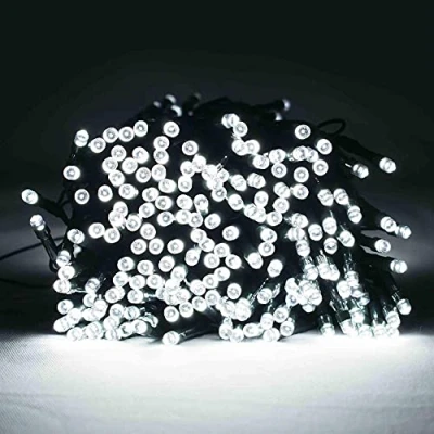 Image of Marco Paul 200 White Christmas Lights Battery Operated Fairy with Timer Function 8 Lighting Modes Tree String Festive Indoor Outdoor Garden