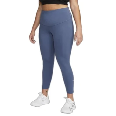 Image of NIKE DN5521 491 W NK ONE DF HR TGHT Plus Pants Women&#039;s DIFFUSED Blue/White Size 1X