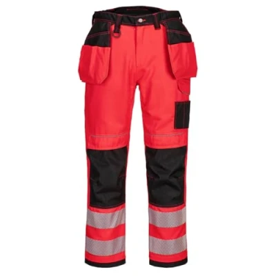 Image of Portwest PW3 Hi Vis Winter Jacket Red/Black Large