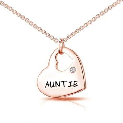 Image of Philip Jones Rose Gold Plated Auntie Heart Necklace Created with Zircondia® Crystals