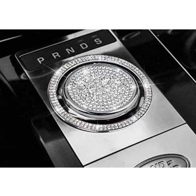 Image of Car Interior Trim Bling Accessories Gear Shift Knob Crystal Decals fit for Evoque XJ XE XF F Type PACE I E (Silver,Fit Jaguar)