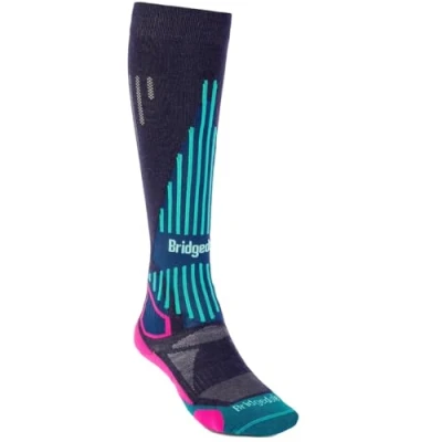 Image of Bridgedale Womens 710213/321/S Socks, Dark Denim/Pink, S EU