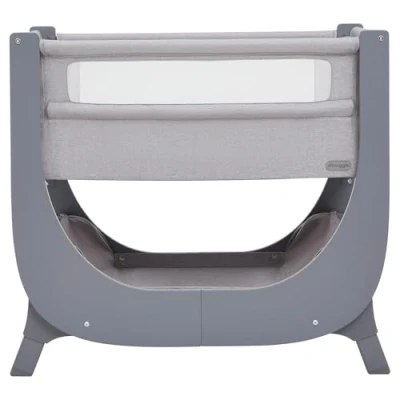 Image of Shnuggle Air Lite Bedside Crib Height Adjustable baby Bed with Mattress (Grey)
