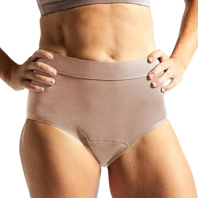 Image of Jude Women&#039;s Washable Incontinence Underwear, Beige Full High, Leak Free Unique 3 Layer Gusset, Absorbent Protector (3XL)