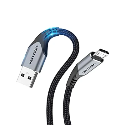 Image of VENTION Micro USB Cable 3M for Amazon Kindle Fire Tablet Charger UK Paperwhite Tablets, Nylon Braided Cord PS4 Xbox Controller Charging