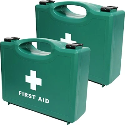 Image of Qualicare 1 10 Person Small Premium Quality Empty First Aid Kit Box Twin Set