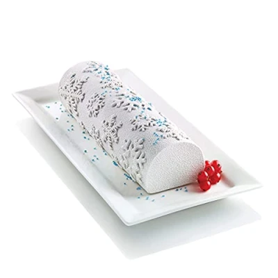 Image of SILIKOMART &quot;Frozen Buche Kit for Texture Snowflakes, Grey, 67 mm