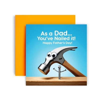 Image of Huxters Father&#039;s Day card for Dad Him Men Nailing it Special from Daughter Son 14.8cm (Dad Day)