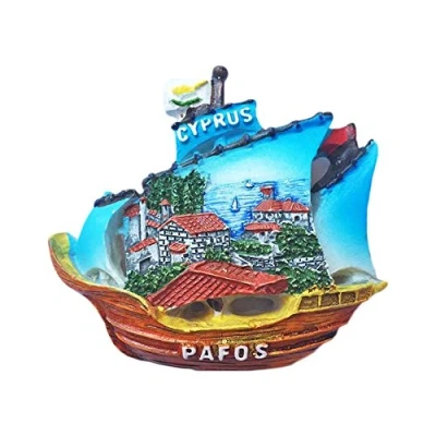 Image of Pafos Cyprus 3D Refrigerator Magnet Travel Souvenirs,Hand Made Resin Home Decoration Fridge