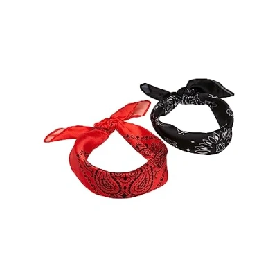 Image of Urban Classics Bandana Unisex 2 PACK Foulard, Men&#039;s, Size: One Size, Black/red