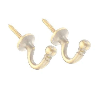 Image of Swish Ball Metal Curtain Tie Back Hooks, Cream, Medium, Pair