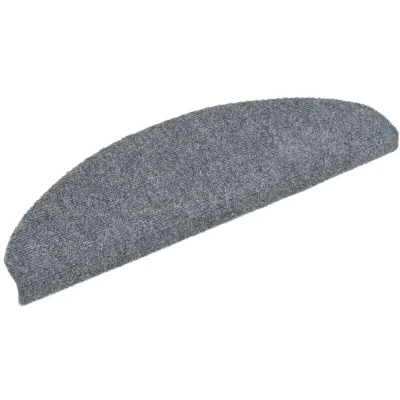 Image of vidaXL Self adhesive Stair Mats 10 pcs Light Grey 65x21x4 cm Needle Punch