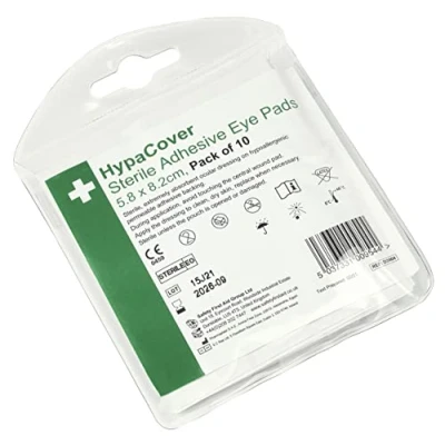 Image of Safety First Aid Group HypaCover Sterile Adhesive Eye Pad, 5.8 x 8.2cm (Pack of 10)