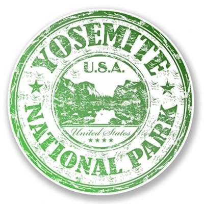 Image of 2 x 10cm/100mm Yosemite National Park USA Vinyl SELF Adhesive Sticker Decal Laptop Travel Luggage Car Bike Sign Fun #6512