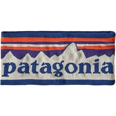 Image of Patagonia Powder Town Headband Bandana, Unisex Adult, Fitz Roy Sunrise Knit/Birch White, One Size