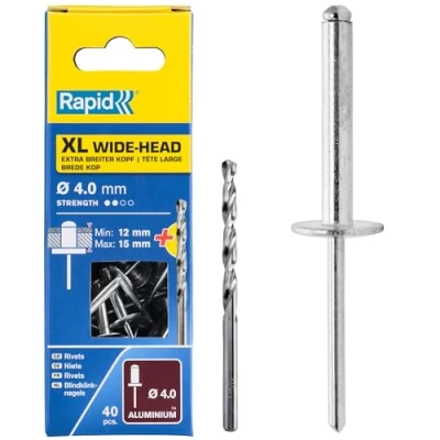 Image of Rapid XL Rivets Including Drill Bit, Ø4 x 18 mm, Pack of 40, 5000663