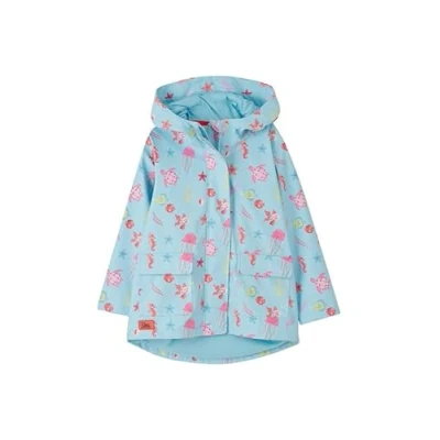 Image of LightHouse Girls Heidi Waterproof Raincoat Kids Lined Rubberised Windproof Spring Summer Outdoor Coat With Hood Under the Sea Print 1 2years