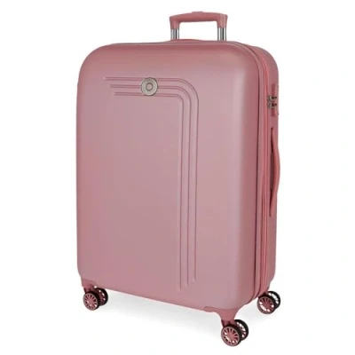Image of MOVOM Riga Large Suitcase Pink 56x80x29cm Hard ABS Closure TSA 91L 4.7kg 4 Wheels Double Luggage Hand Luggage, Pink, One Size,