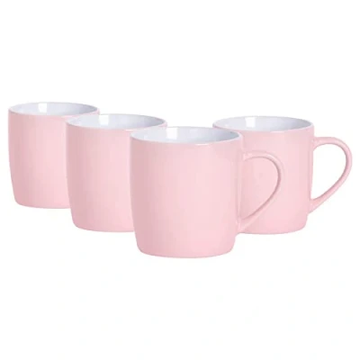 Image of 4x Pink 350ml Coloured Coffee Mugs By Argon Tableware