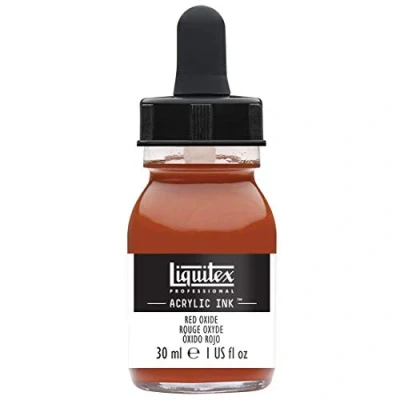 Image of Liquitex 4260335 liquid professional acrylic paints ink, 30 ml, highly pigmented airbrush paint, oxide red