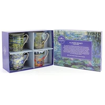 Image of Lesser &amp; Pavey LP93066A Monet Mugs 4 Pieces, Fine China, Multicolour, 12 x 8 9 cm,300 ml