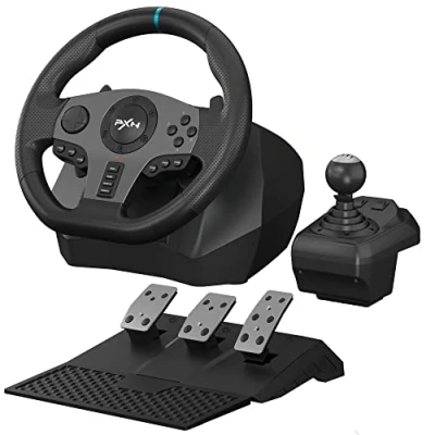 Image of PXN V9 Gaming Racing Wheel with Pedals and Shifter, 270/900 Degree Steering for PC, Xbox One, Series X/S, PS4, PS3 Switch