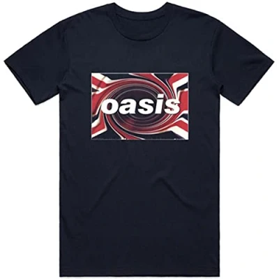 Image of Oasis Union Jack Official Tee T Shirt Mens Unisex (Large) Blue